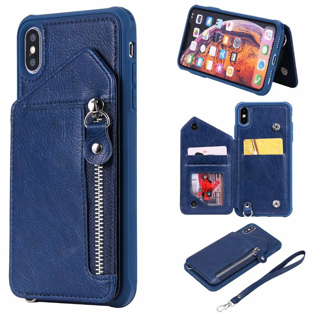 Samsung Galaxy Zipper Wallet Case with Stand TPU PU for S8 S9 Note 9 - That Stands Up to Life’s Falls zipper wallet