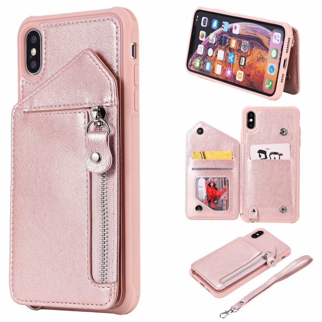 Samsung Galaxy Zipper Wallet Case with Stand TPU PU for S8 S9 Note 9 - That Stands Up to Life’s Falls zipper wallet
