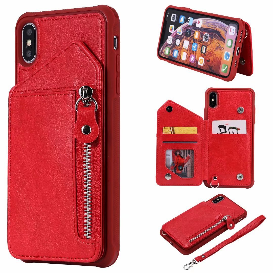 Samsung Galaxy Zipper Wallet Case with Stand TPU PU for S8 S9 Note 9 - That Stands Up to Life’s Falls zipper wallet