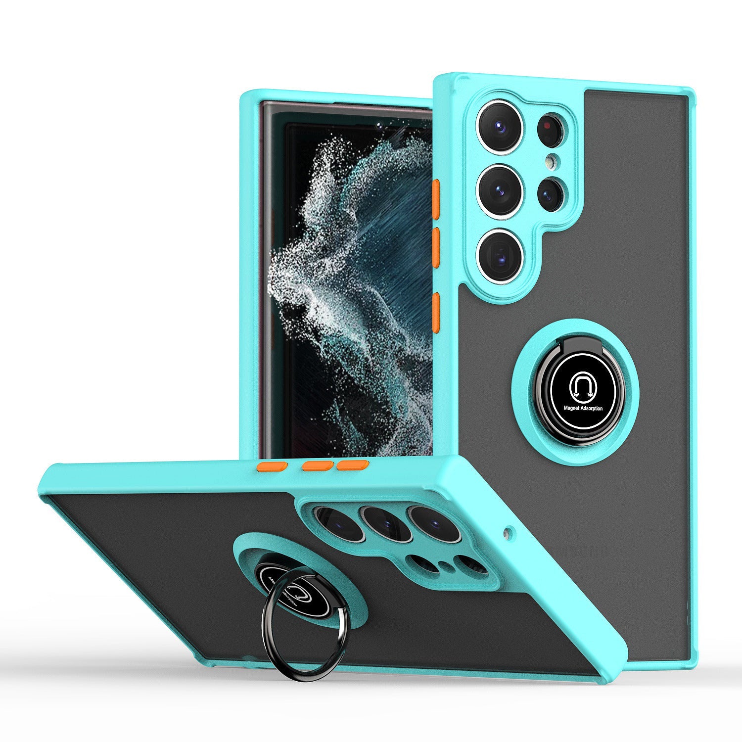 Samsung S24Ultra Phone Case Frosted with Button Ring in Multiple Colors - for Clumsy Hands Everywhere s24ultra phone