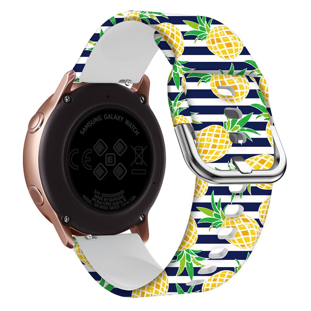 Samsung Silicone Smart Watch Strap 20mm 46 Colors Print - in smart watch strap 22mm silicone print