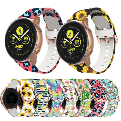 Samsung Silicone Smart Watch Strap 20mm 46 Colors Print - in smart watch strap 22mm silicone print