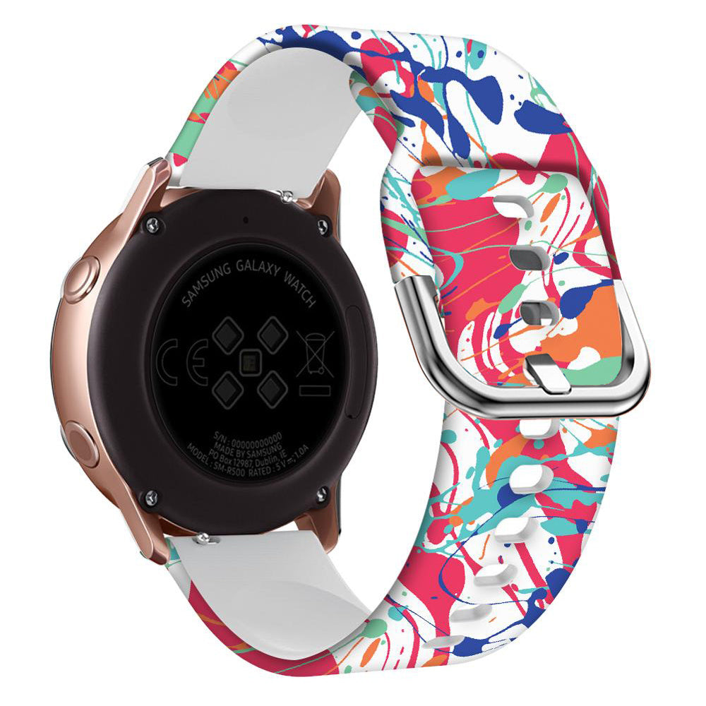 Samsung Silicone Smart Watch Strap 20mm 46 Colors Print - in smart watch strap 22mm silicone print