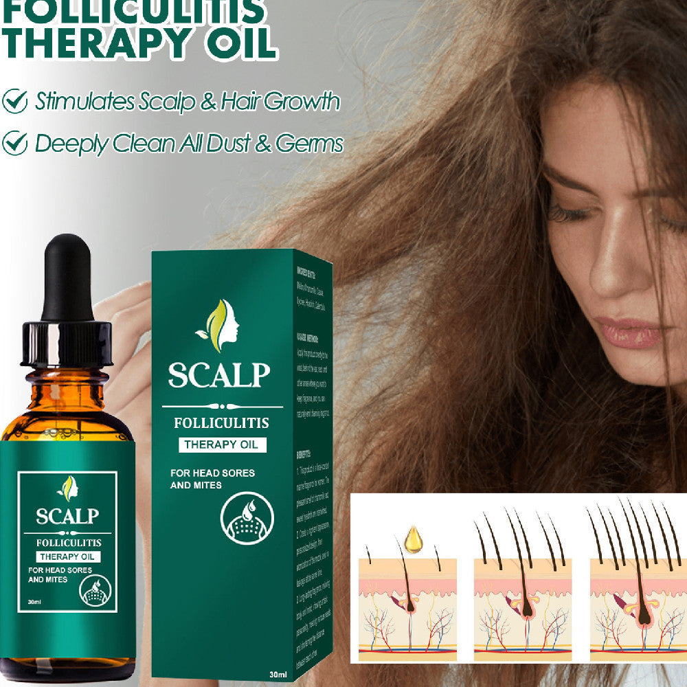 Scalp Hair Care Oil with Grape Seed Ginger Ginseng Peppermint Extract 30ml - scalp hair care grape seed oil ginger