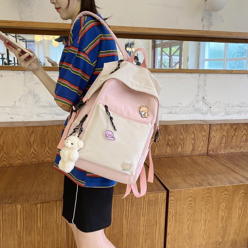 Schoolbag Female New Korean Version Of The Trend Of College Style Ins Girl Backpack Japanese Junior High School Student