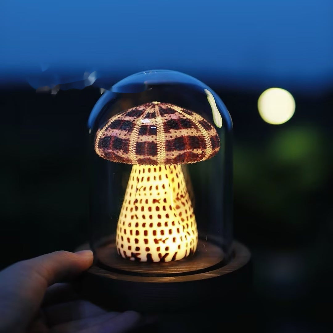 Sea Urchin Handmade Night Lamp Decoration with Mushroom Craft - mushroom sea urchin handmade night lamp decoration