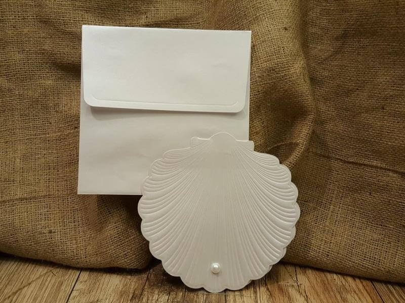 Seashell Beach Wedding Invitation Coastal Ocean Theme Bridal Shower Invite - Teleplus wedding invitation seashell beach