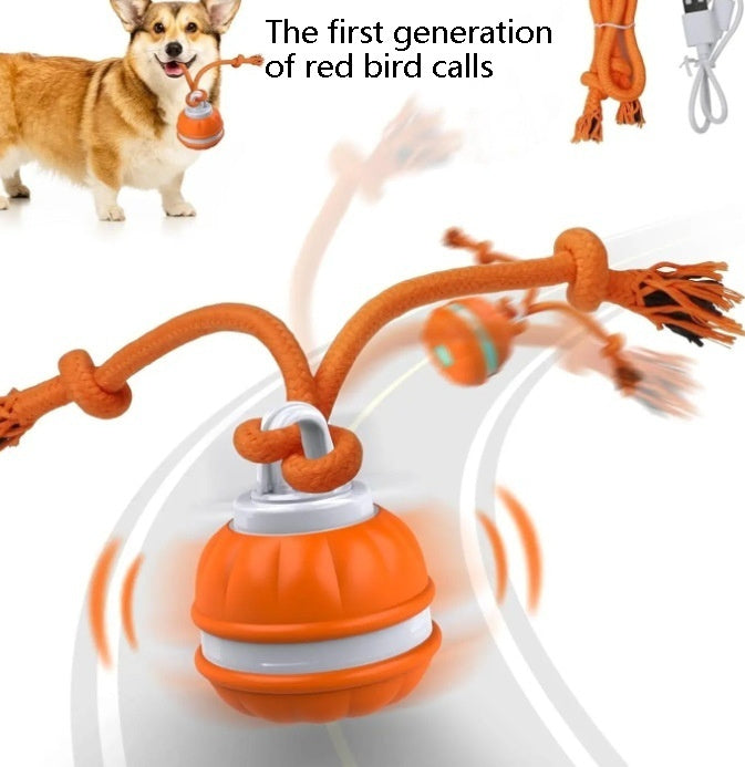 Second Generation Bird Calling Dog Toy Orange Blue with Replacement Rope - Teleplus second generation bird calling