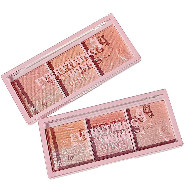 Secret Garden Gradient Pearlescent Blush and Eye Palette with Three-Color - secret garden gradient pearlescent blush