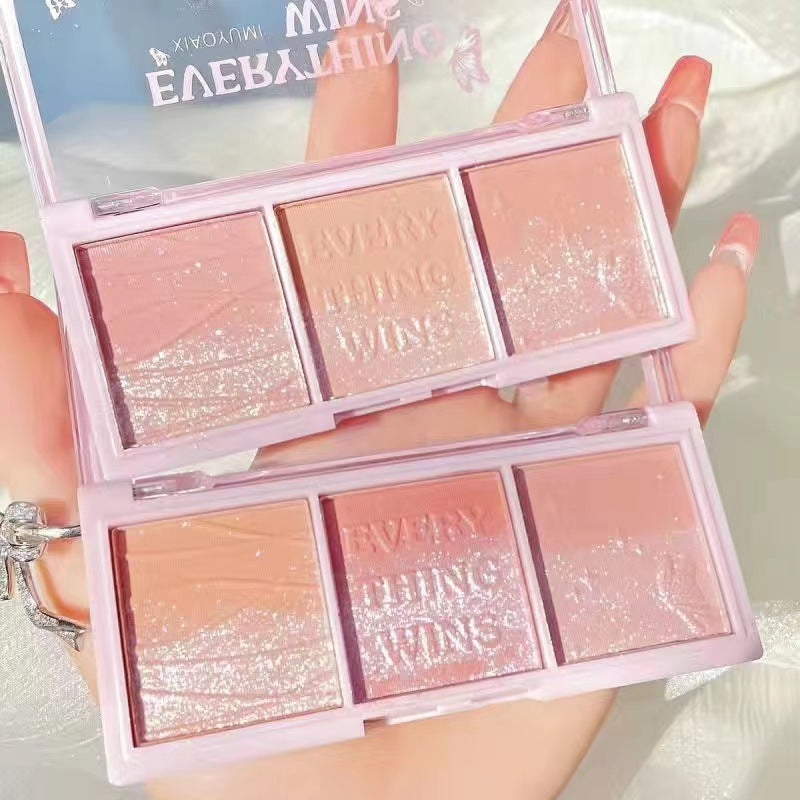 Secret Garden Gradient Pearlescent Blush and Eye Palette with Three-Color - secret garden gradient pearlescent blush