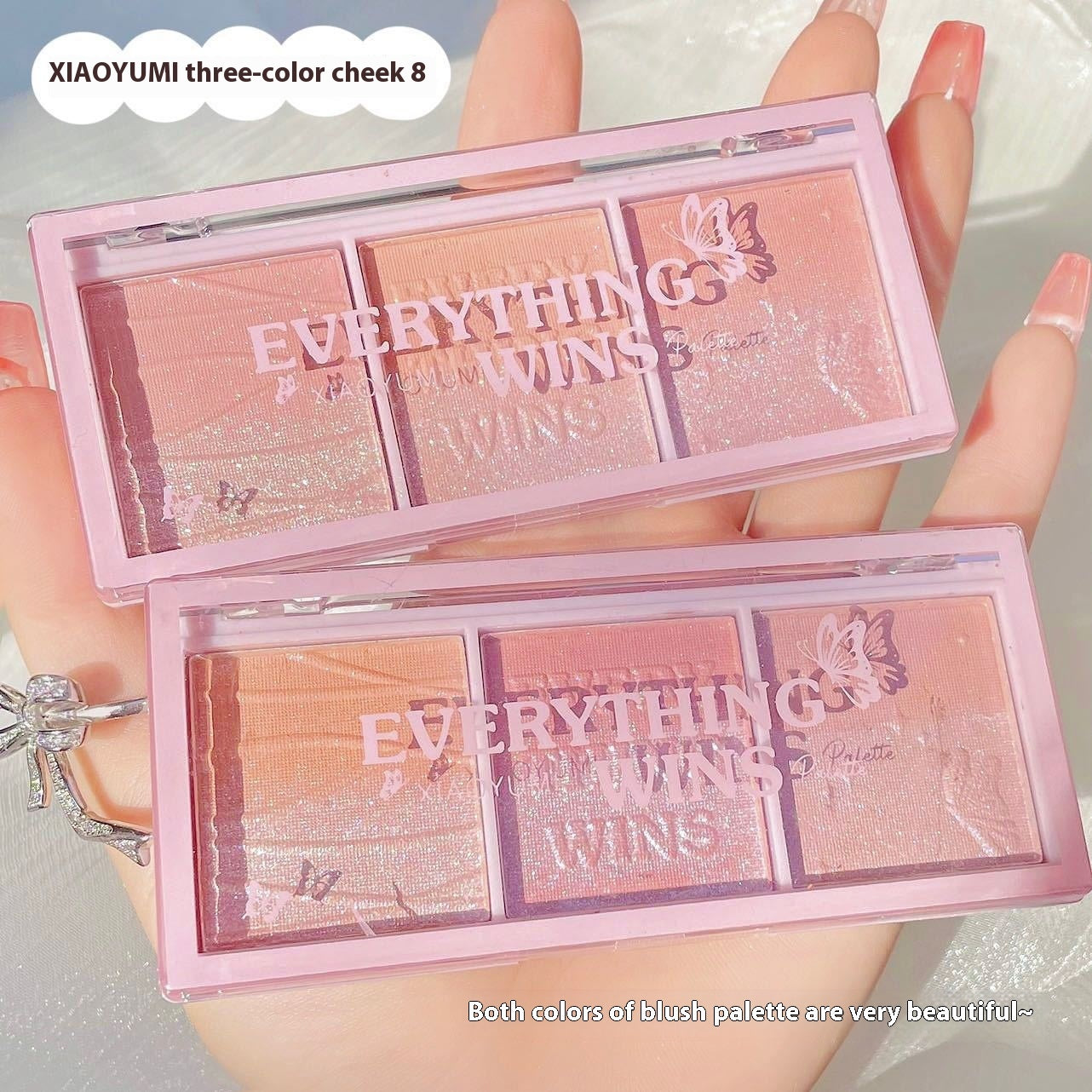 Secret Garden Gradient Pearlescent Blush and Eye Palette with Three-Color - secret garden gradient pearlescent blush