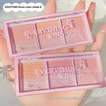 Secret Garden Gradient Pearlescent Blush and Eye Palette with Three-Color - secret garden gradient pearlescent blush