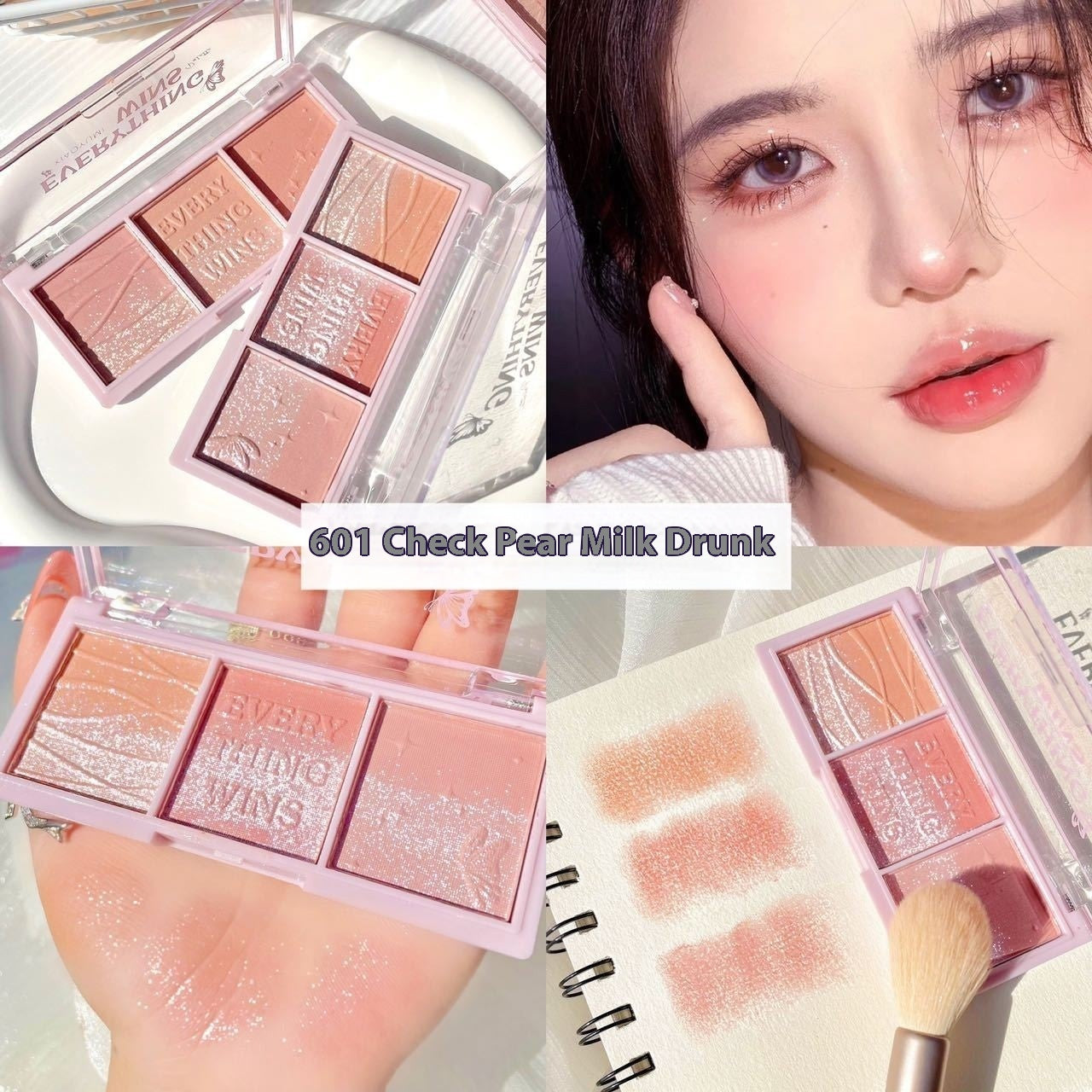 Secret Garden Gradient Pearlescent Blush and Eye Palette with Three-Color - secret garden gradient pearlescent blush