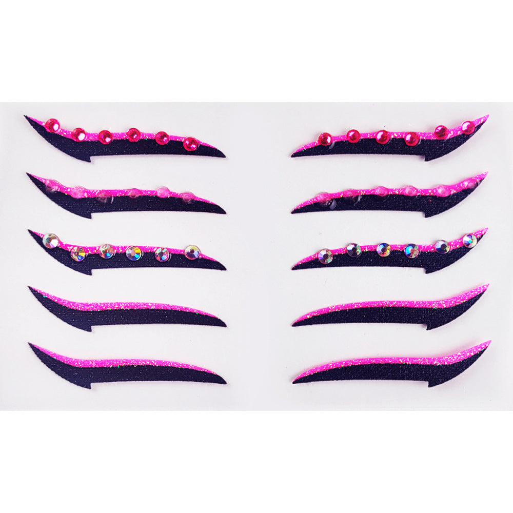 Self-Adhesive Eye Shadow Stickers in Fluorescent Green and Bright Colors - eye shadow stickers self-adhesive fe8006