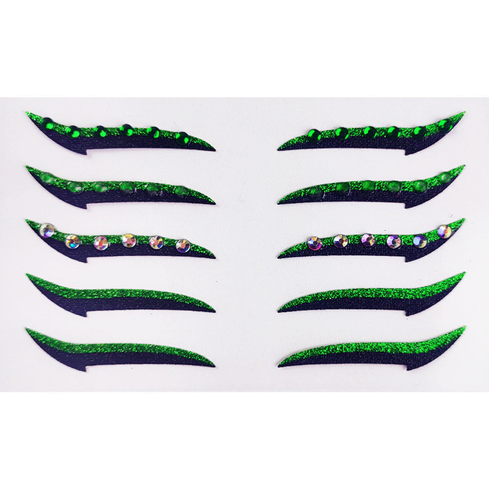 Self-Adhesive Eye Shadow Stickers in Fluorescent Green and Bright Colors - eye shadow stickers self-adhesive fe8006