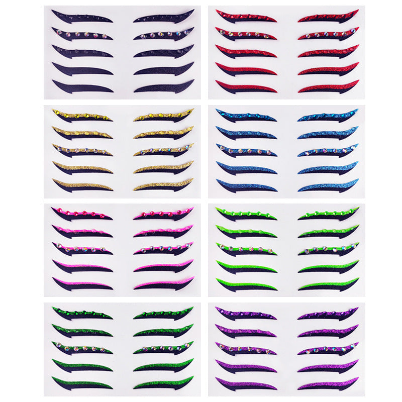 Self-Adhesive Eye Shadow Stickers in Fluorescent Green and Bright Colors - eye shadow stickers self-adhesive fe8006