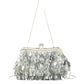 Sequin Short Chain Crossbody Bag with Satin Lining and Plastic Frame - short chain