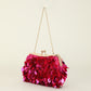 Sequin Short Chain Crossbody Bag with Satin Lining and Plastic Frame - short chain