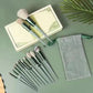 Set Of 13 Four Seasons Green Makeup Brushes - Four Seasons Green Makeup Brushes for Glamorous Looks