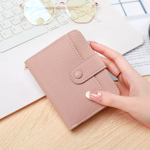 Set of Seven Foldable Wallets in Beige Pink Black Red Colors - Teleplus Various