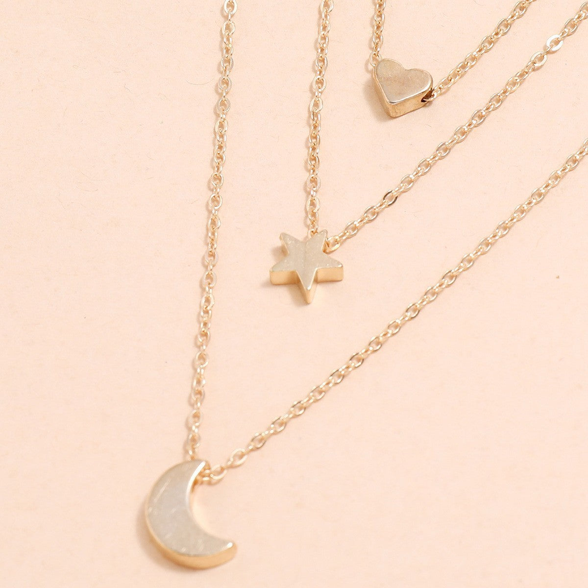 Shang Multi-layer Star Moon Love Pendant Necklace - Shang Multi-layer Star Moon Love Pendant Necklace