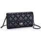 Sheepskin Large Capacity Phone Bag Embroidered Diamond Plaid - Sheepskin Bag: Where Style Meets Phone Luxury