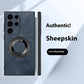 Sheepskin Magnetic Suction Phone Case with Rotatable Ring Bracket - Teleplus sheepskin magnetic suction rotatable ring