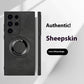 Sheepskin Magnetic Suction Phone Case with Rotatable Ring Bracket - Teleplus sheepskin magnetic suction rotatable ring