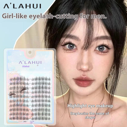 Sheer Root Natural Fake Eyelashes with Segmented Design for a Comic Fairy Look - sheer root natural segmented comic