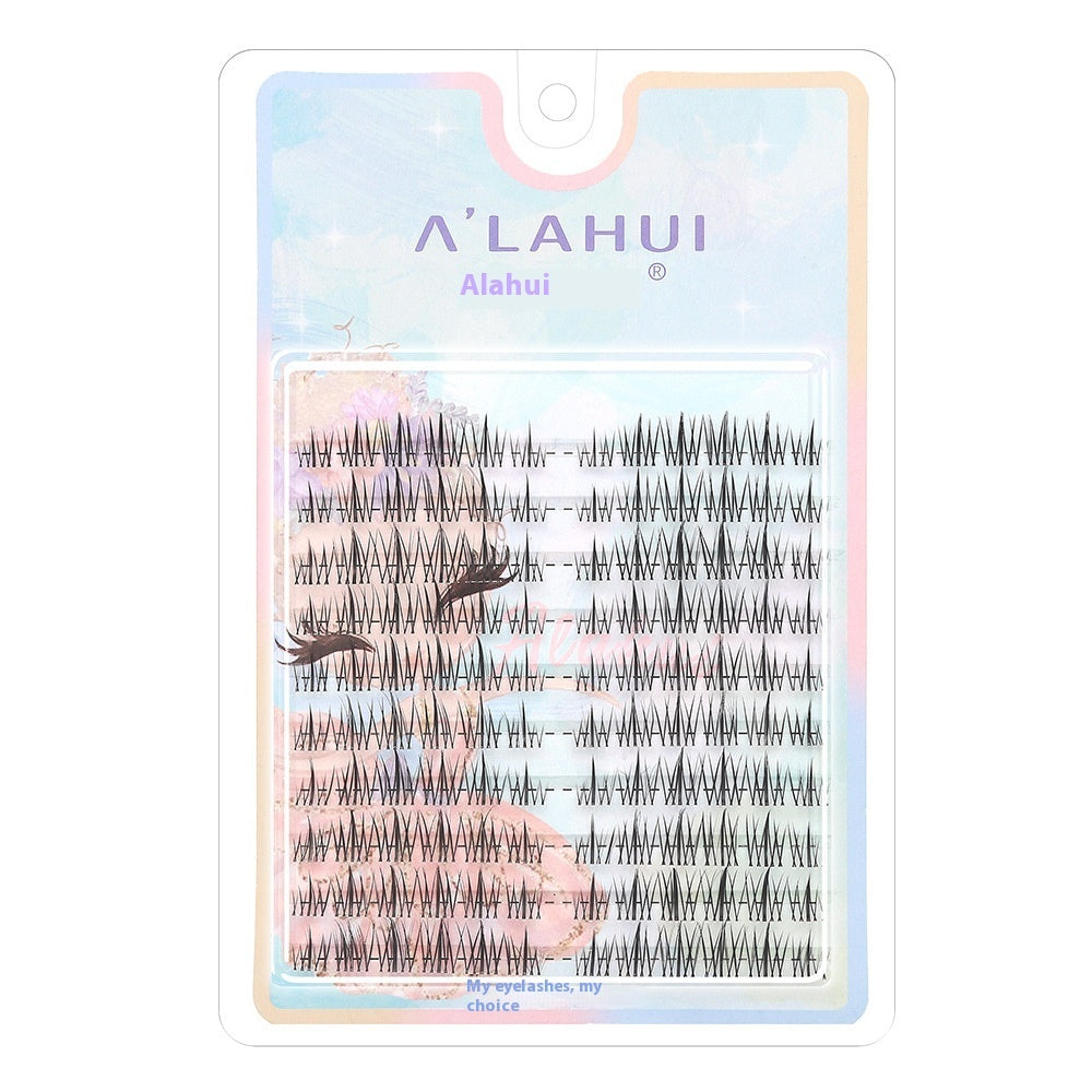 Sheer Root Natural Fake Eyelashes with Segmented Design for a Comic Fairy Look - sheer root natural segmented comic