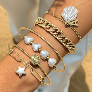 Shell XINGX Pendant Bracelet Fashion Six-piece Set - Shell XINGX Pendant Bracelet Fashion Set of Six