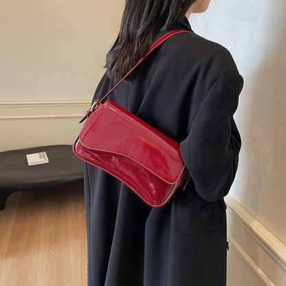 Shiny Simple Shoulder Bag with Popular Sewing Thread for Women - Teleplus shiny simple shoulder bag