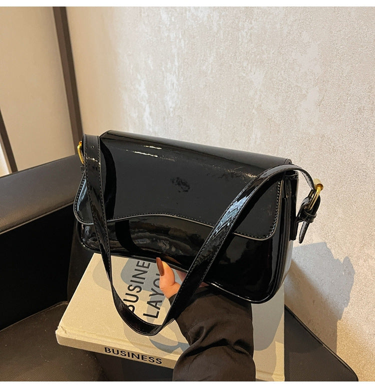 Shiny Simple Shoulder Bag with Popular Sewing Thread for Women - Teleplus shiny simple shoulder bag