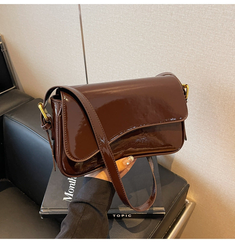 Shiny Simple Shoulder Bag with Popular Sewing Thread for Women - Teleplus shiny simple shoulder bag