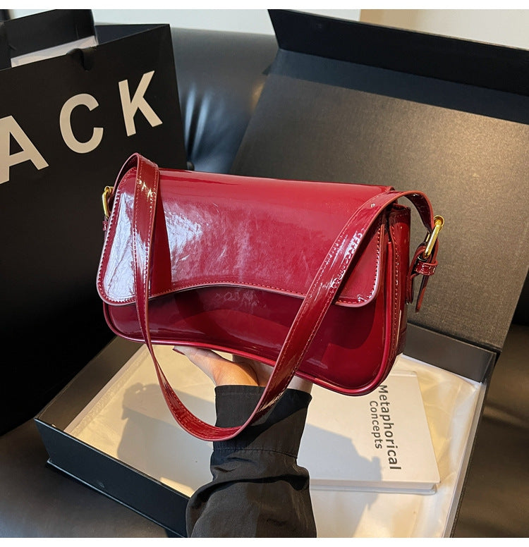 Shiny Simple Shoulder Bag with Popular Sewing Thread for Women - Teleplus shiny simple shoulder bag