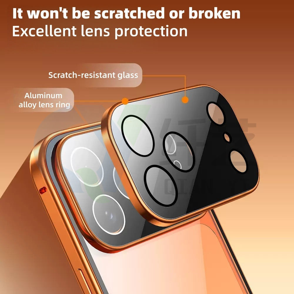 Shockproof Aluminum Alloy Glass Phone Case for Apple Multiple Colors - Teleplus phone case