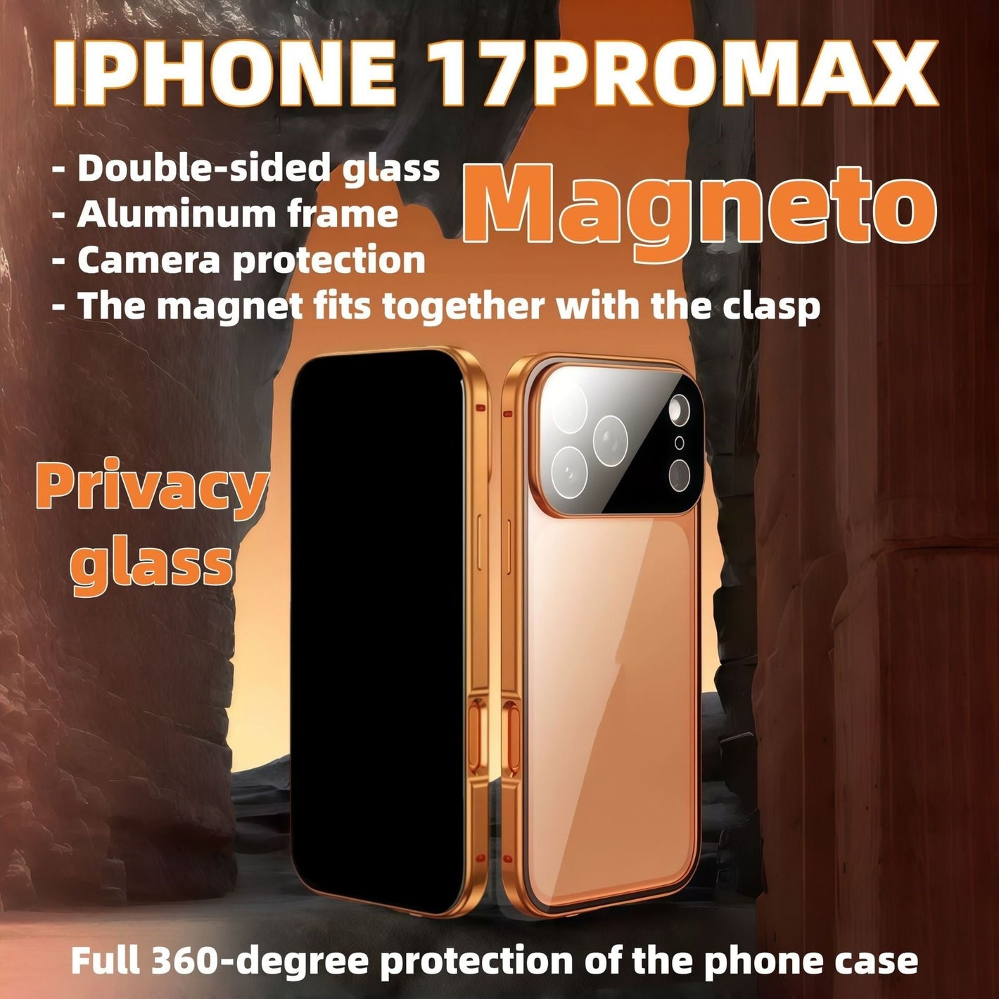 Shockproof Aluminum Alloy Glass Phone Case for Apple Multiple Colors - Teleplus phone case