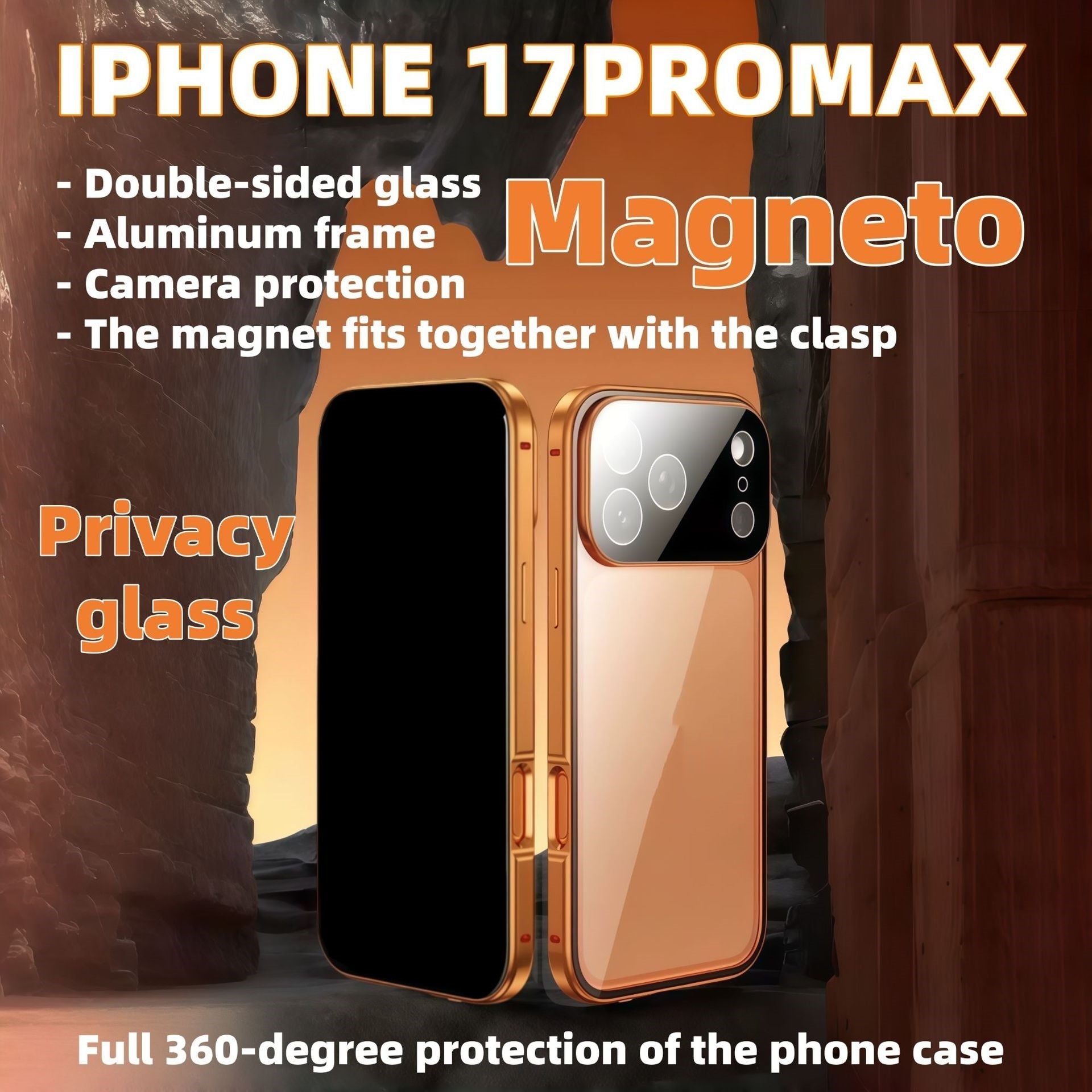 Shockproof Aluminum Alloy Glass Phone Case for Apple Multiple Colors - Teleplus phone case