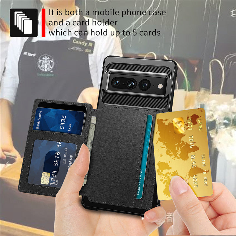 Shockproof Card Phone Case with Magnetic Wallet for Google Pixel - Teleplus card phone case google pixel button wallet