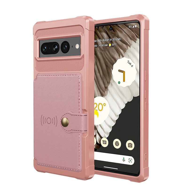 Shockproof Card Phone Case with Magnetic Wallet for Google Pixel - Teleplus card phone case google pixel button wallet