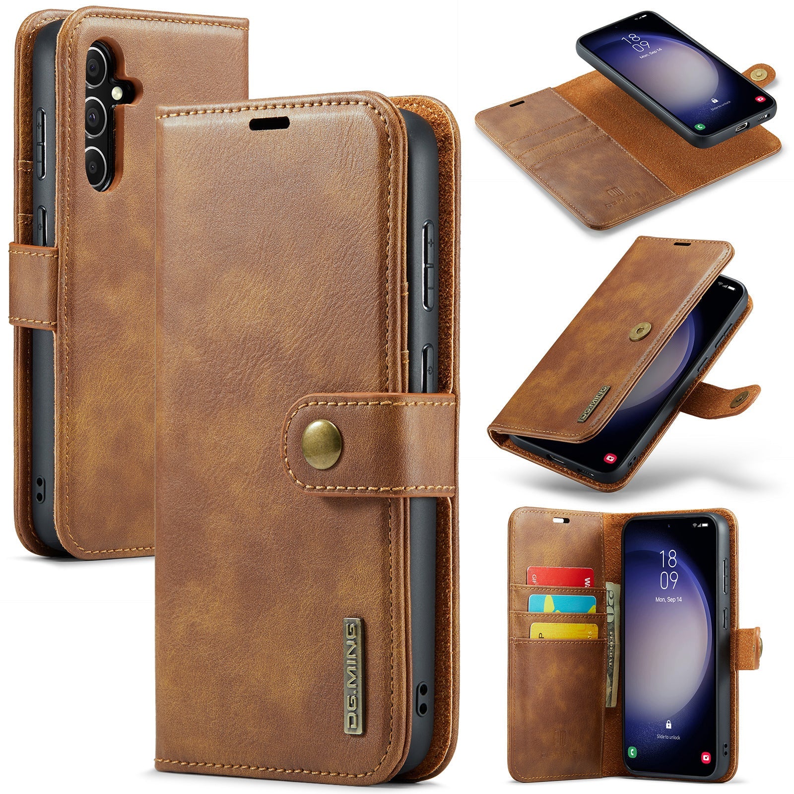 Shockproof Mobile Phone Wallet Case with Magnetic Suction for Samsung - Teleplus shockproof mobile phone protective case