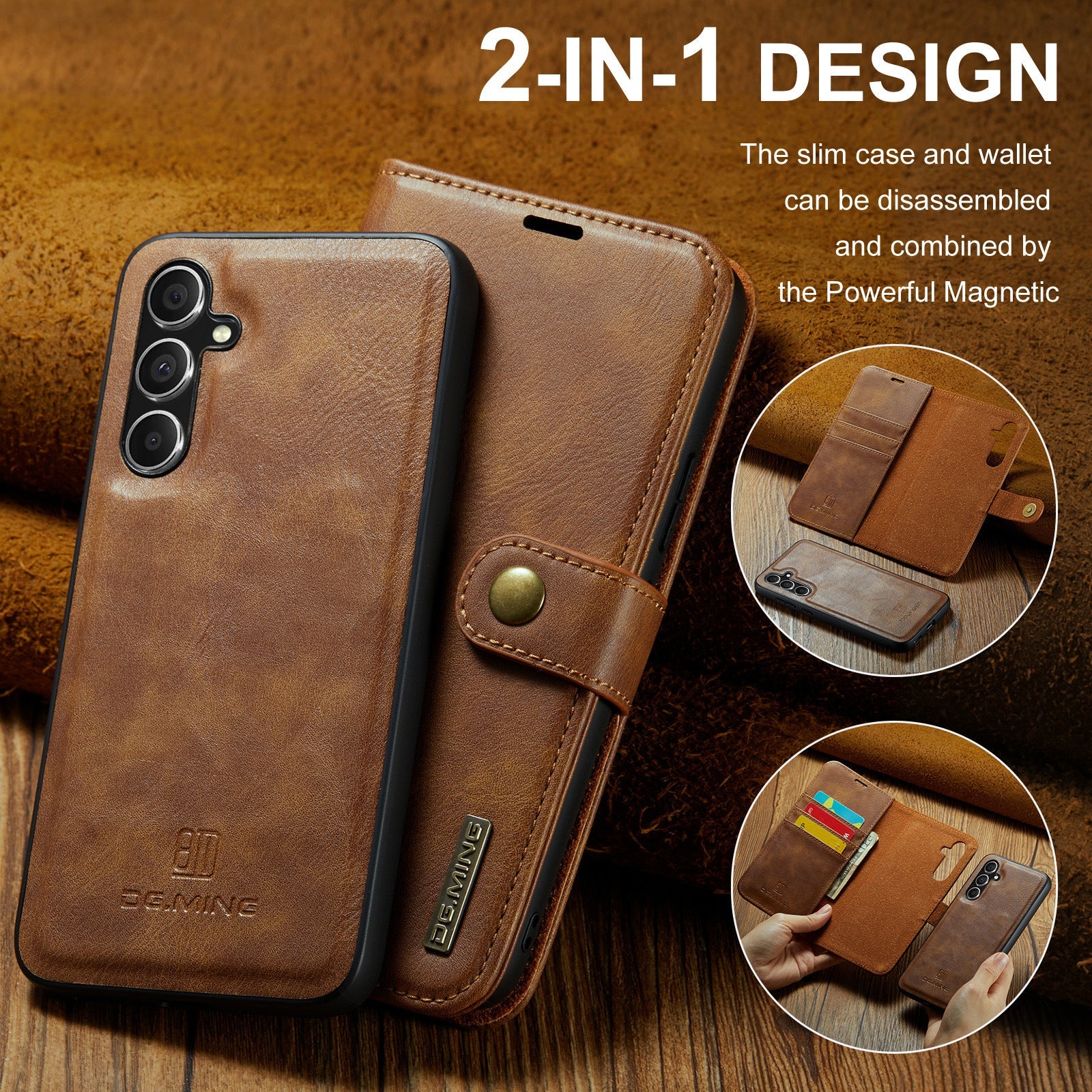 Shockproof Mobile Phone Wallet Case with Magnetic Suction for Samsung - Teleplus shockproof mobile phone protective case