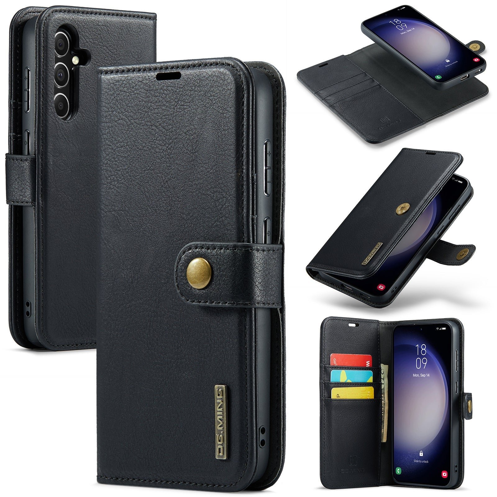 Shockproof Mobile Phone Wallet Case with Magnetic Suction for Samsung - Teleplus shockproof mobile phone protective case