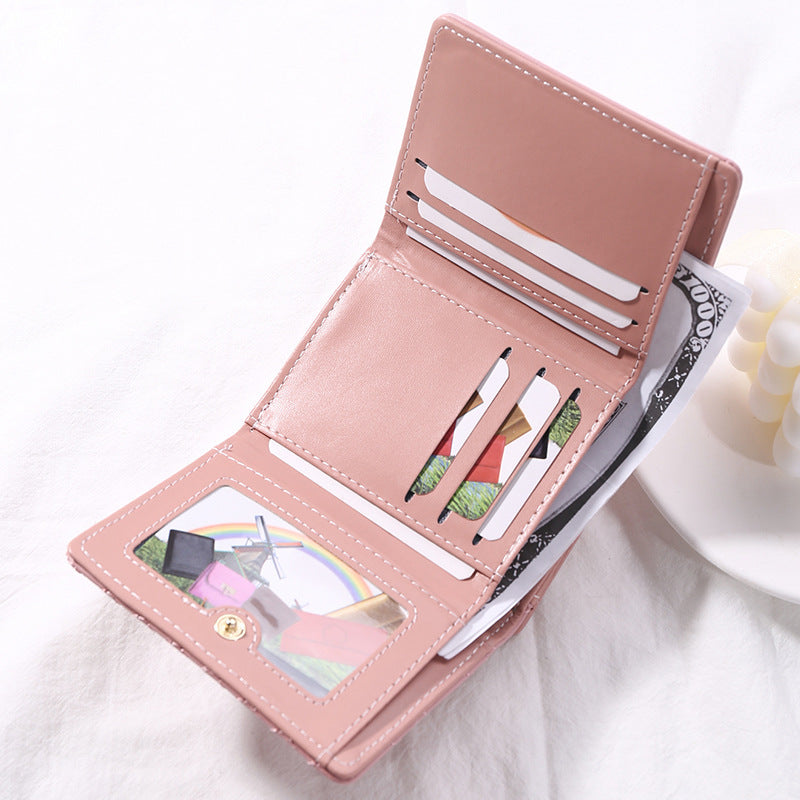 Short Chic Polyester Female Suitcase with Soft PU Leather in Multiple Colors - Wallet for Stylish Coin Connoisseurs