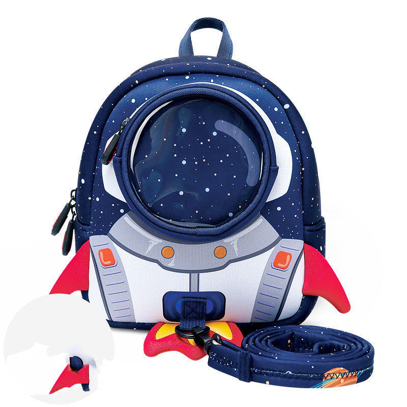 Shoulder Messenger Cartoon Backpack Kindergarten School Bag - Rocket Your Day with the Funniest School Bag