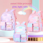 Side Opening Cute Relieve Pressure Children’s Backpack - Cute Starry Sky Backpacks in Gradually Varied Pink