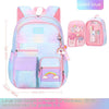 Side Opening Cute Relieve Pressure Children's Backpack - Gradient Blue Large