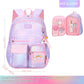 Side Opening Cute Relieve Pressure Children’s Backpack - Cute Starry Sky Backpacks in Gradually Varied Pink