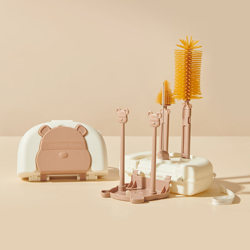 Dinosaur Base 4-Piece Sets and Portable Battle Bear Bottle Brush in the United States - for Dino-Mite Drying Fun united