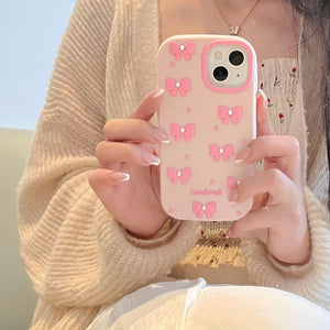 Silicone Bow Phone Case for iPhone Anti-Fingerprint Non-Apple Compatible - silicone bow phone case